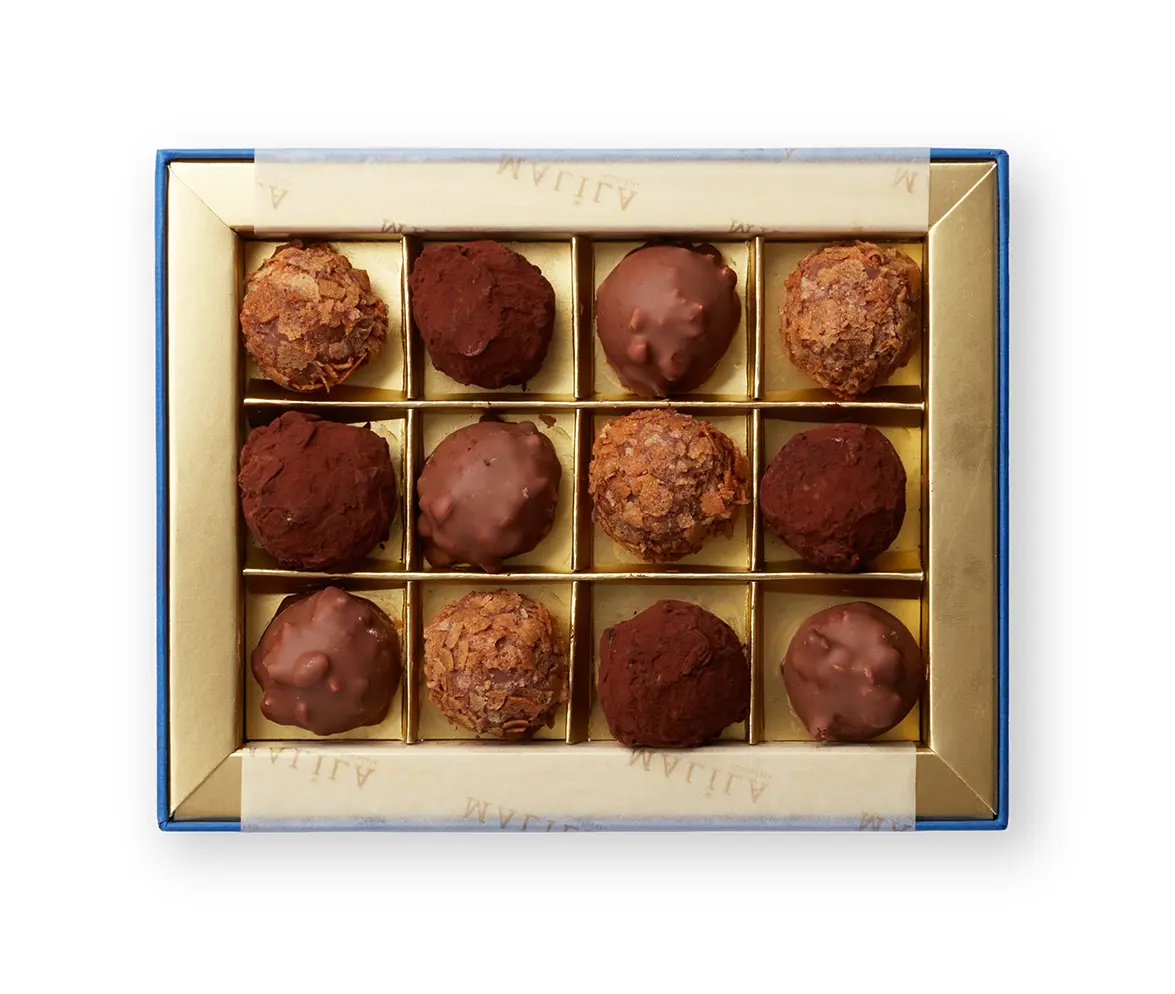 Proje: Malila Kutu içeirsinde top şeklinde çikolatalar.